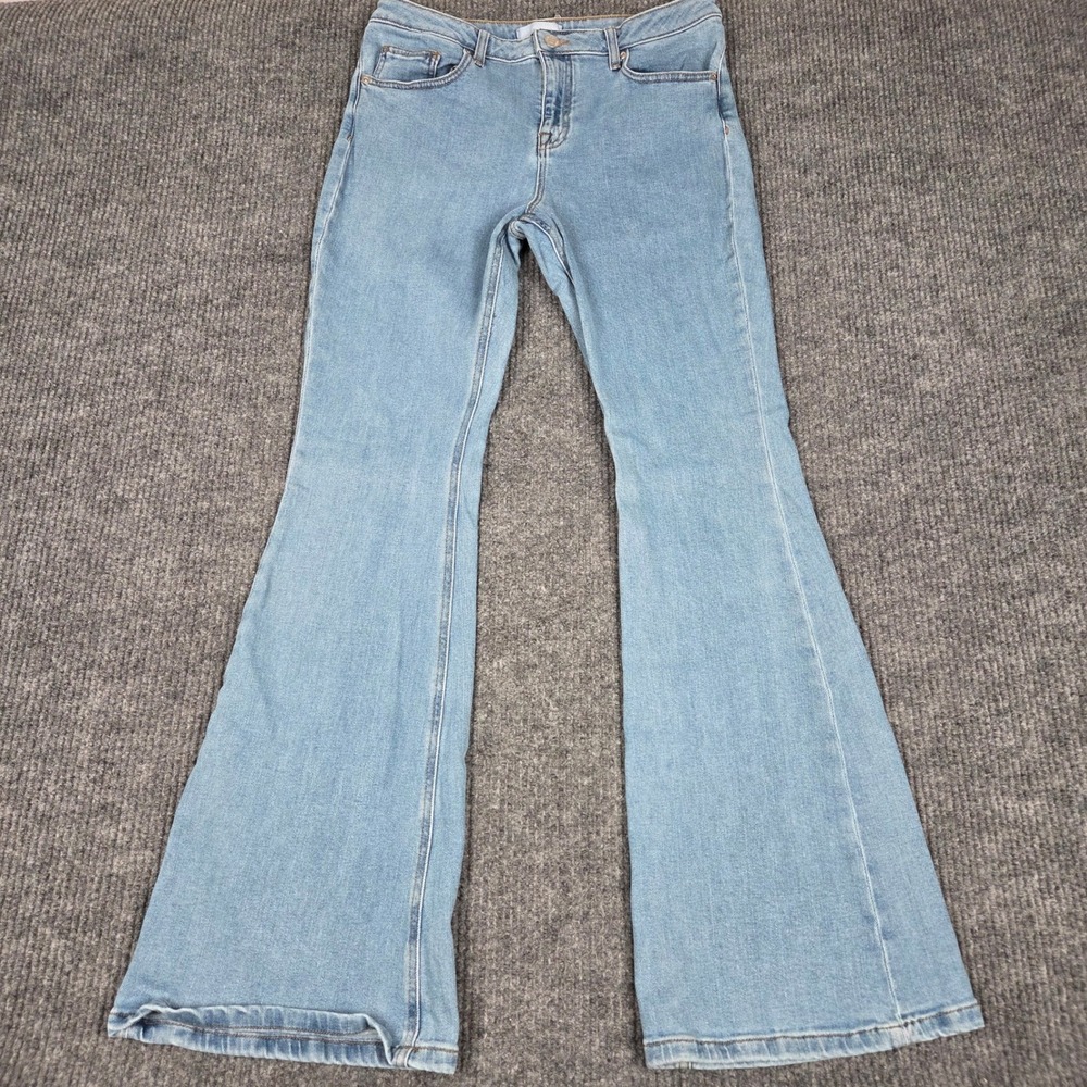 Antonio Melani Womens Light Wash Flare Leg Stretch Denim Jeans Size 32